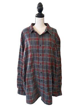 Men's Plus Size LL Bean Flannel Button Up Shirt 100% Cotton Tall XXL